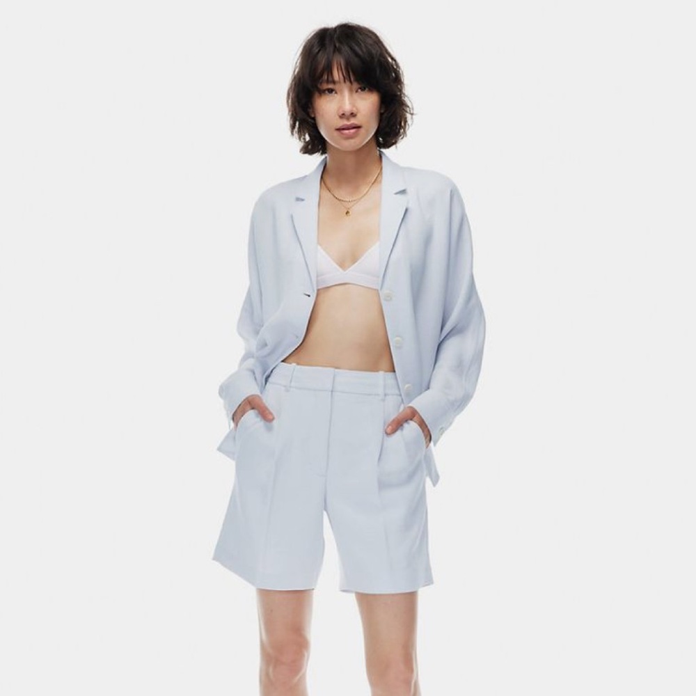 Wilfred Light Blue Tailored High-Waist Shorts